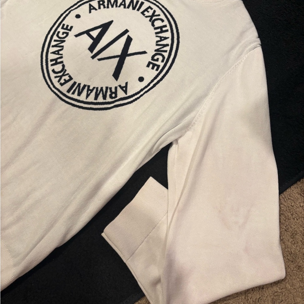 Armani Exchange White Crewneck Sweater - Picture 5 of 7